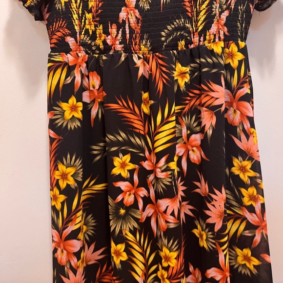 Karl Lagerfeld Paris Smocked Floral Maxi Dress Size 14 - Picture 4 of 14